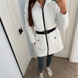 Michael Kors Quilted White Jacket with Belt